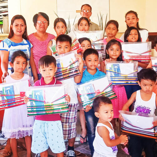 We conducted a school supplies gift giving to 20 children of IEMELIF Mission Site in Pila, Laguna.titled
