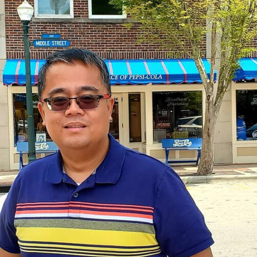 Dr. James Nilo, SELFiES Founder, tours the birthplace of Pepsi-Cola in New Bern, North Carolina, USA.