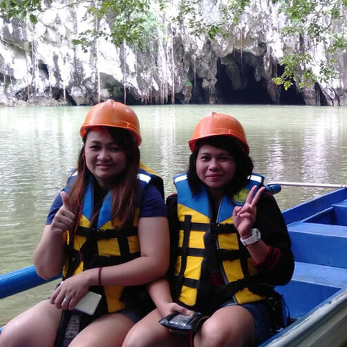 Our staff members Roxanne (Guimba Branch) and Mitch (Pagsanjan Branch) toured the Underground River (Puerto Princesa, Palawan) -- one of the New 7 Wonders of the World. Our staff members Roxanne (Guimba Branch) and Mitch (Pagsanjan Branch) toured the Underground River (Puerto Princesa, Palawan) -- one of the New 7 Wonders of the World.